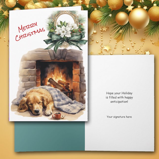 Carte de cheminée Golden Retriever Christmas Eve (Créateur téléchargé)