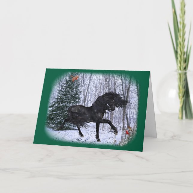 Carte de cheval frison Winter Wonderland (Devant)