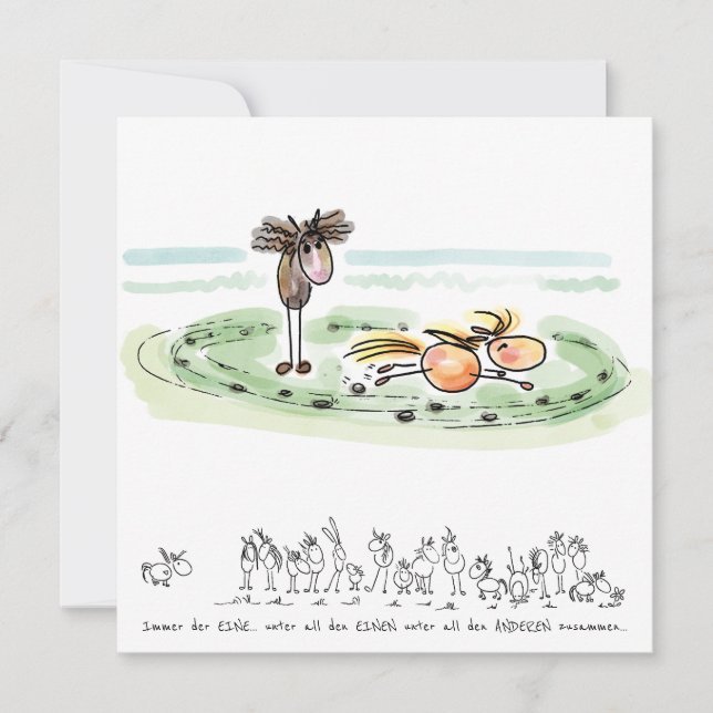Carte de chevaux – Carte de vœux pour les amateurs (Devant)