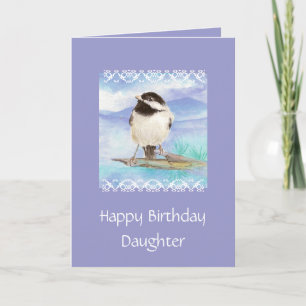 Carte de Chickadee d'anniversaire de fille