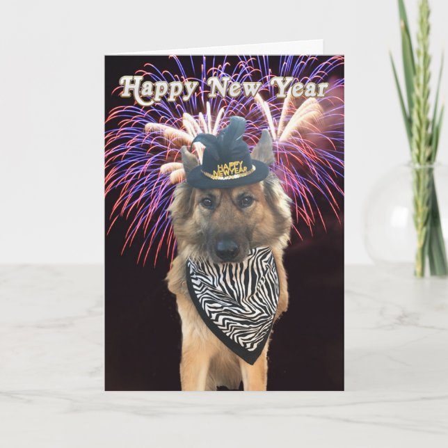 Carte de Chien de Nouvel An Personnalisable (Devant)