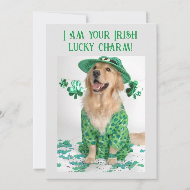 Carte de chien drôle personnalisable pour la Saint (Devant)