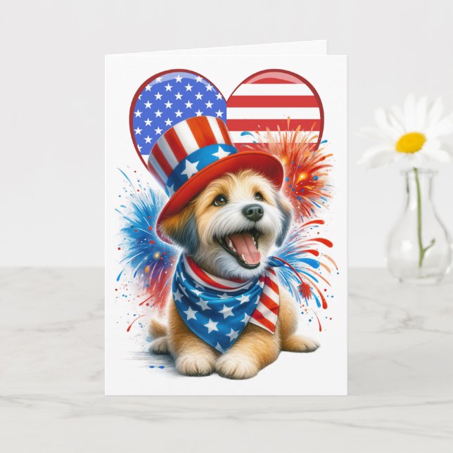 Carte de chien patriotique (Petite plante)