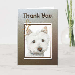 Carte de chien Westie Merci
