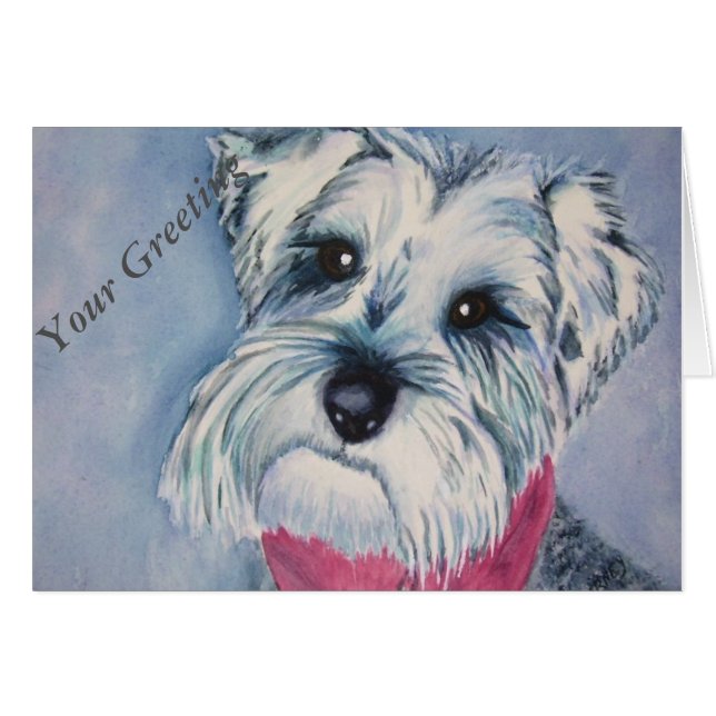 CARTE DE CHIOT DE SCHNAUZER (Devant horizontal)