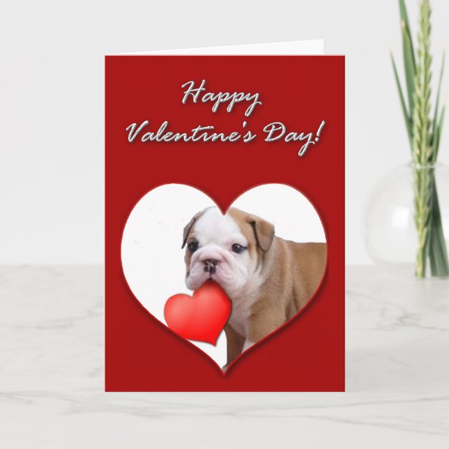 Carte de chiot du bouledogue de Valentine (Devant)