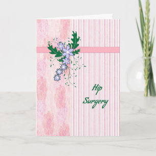 Carte de chirurgie hanche avec corail rose rayures