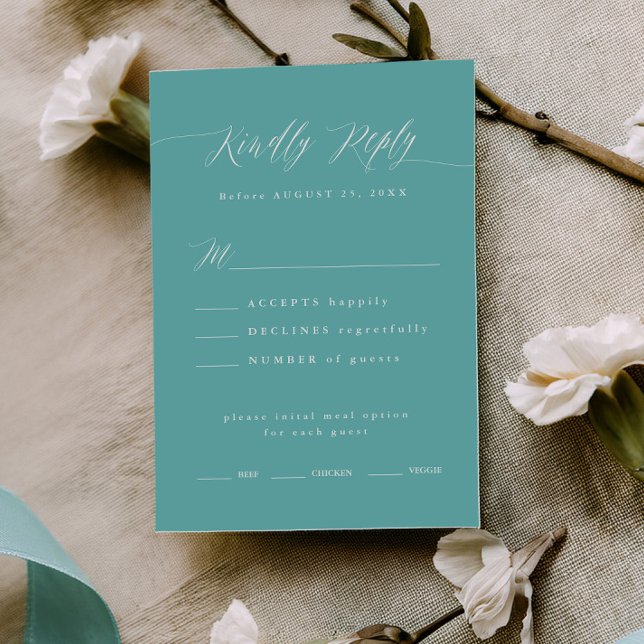 Carte de choix de menu calligraphié pour RSVP Boît (Créateur téléchargé)