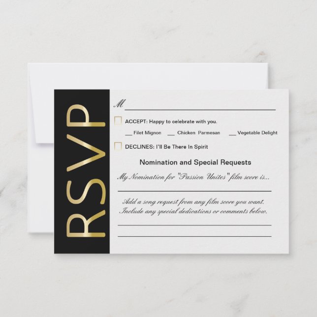 Carte de choix des clients RSVP (Dos)