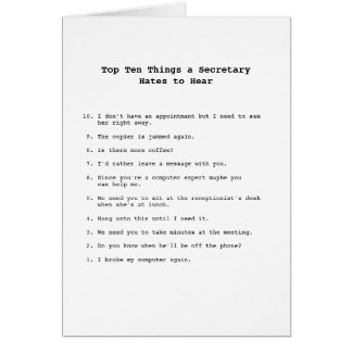 Carte de choses de Top Ten