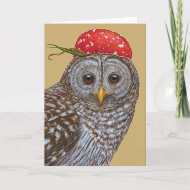 Carte de chouette barrée de la fête dans les Bois (Devant)