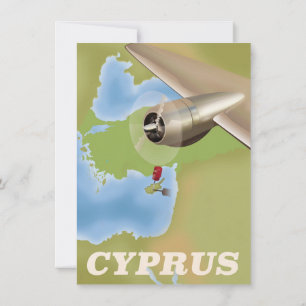Carte de Chypre affiche de voyage vintage