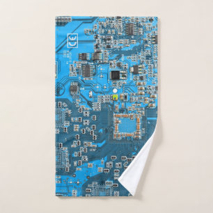 Carte de circuit Geek d'ordinateur bleu