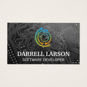 Carte de circuit noir   Logo technologique