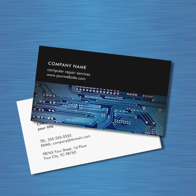 Carte de circuits bleu foncé moderne Conseillère i (Créateur téléchargé)
