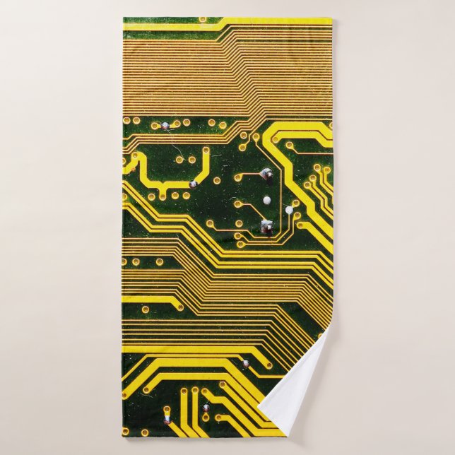 carte de circuits informatiques, abstraite, a (Serviette de bain)