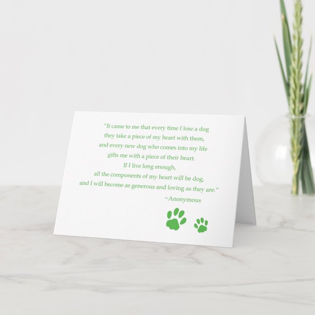 Carte de citation de coeur de chien (Devant)