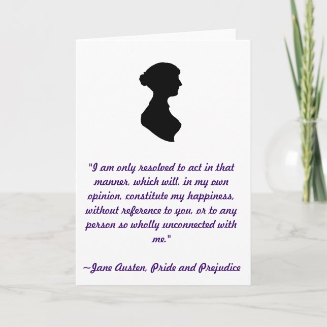Carte de citation de Jane Austen (Devant)