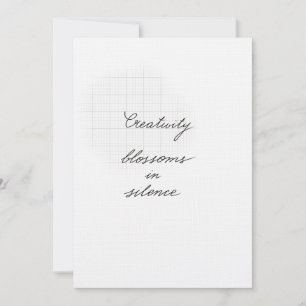 Carte de citation de silence créatif
