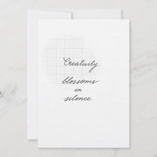 Carte de citation de silence créatif