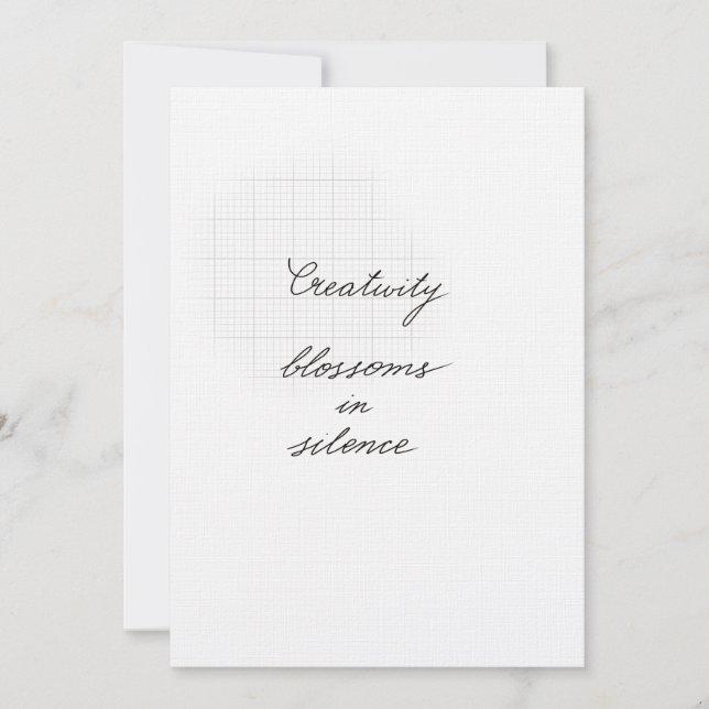 Carte de citation de silence créatif (Devant)