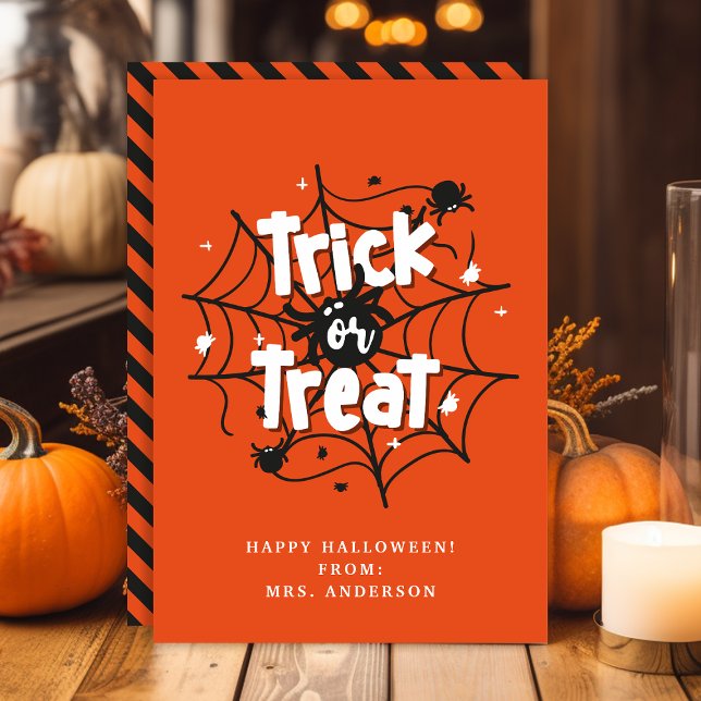 Carte de classe Halloween pour les araignées (Créateur téléchargé)
