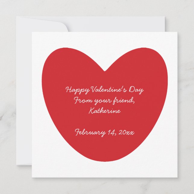Carte de classe photo coeur Heureuse Sainte-Valent (Devant)