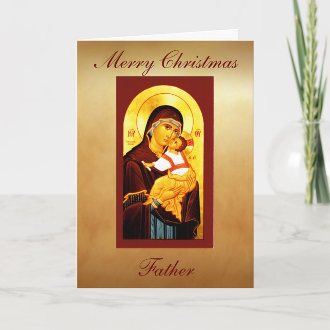 Carte de clergé Joyeux Père Noël (Devant)