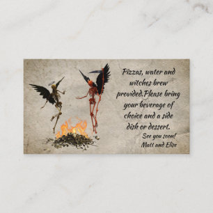 Carte de clôture de la fête d'Halloween Sketon