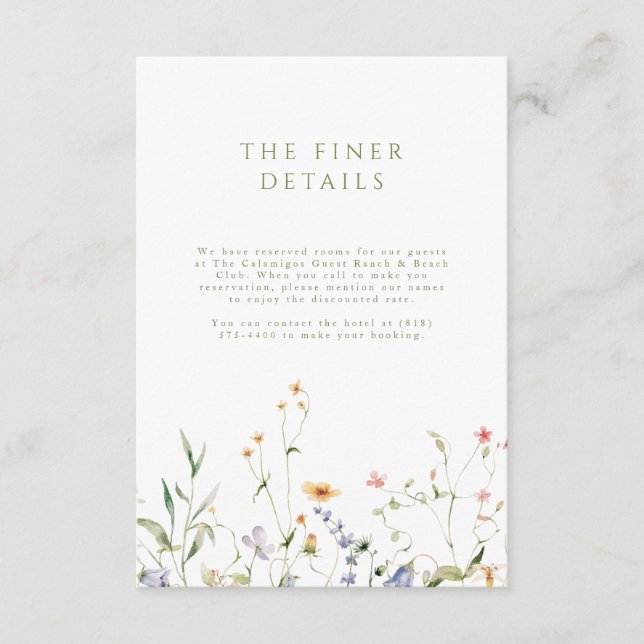 Carte de clôture de mariage du petit jardin (Devant)