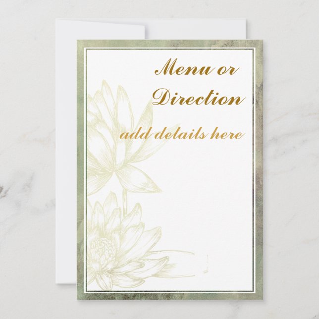 Carte de clôture ou de menu (Devant)