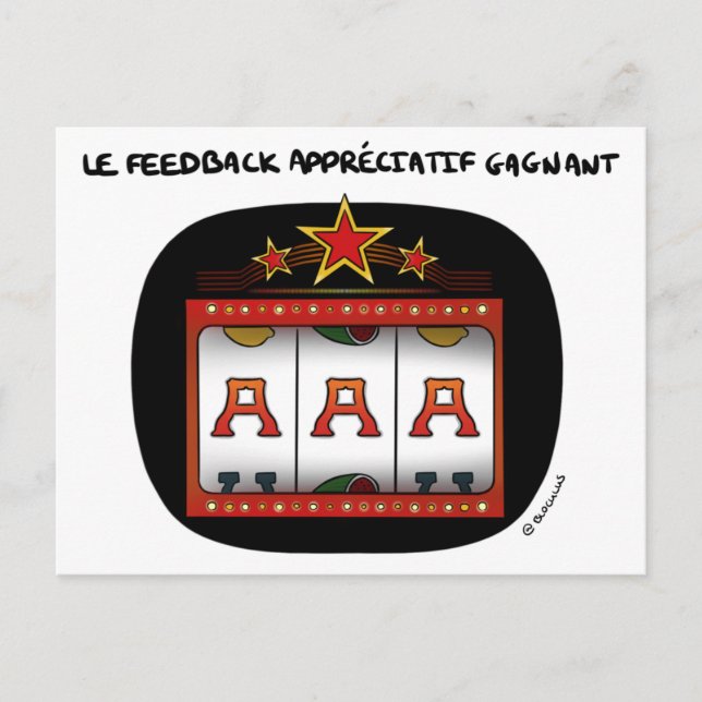 Carte de coaching : A-A-A, le feedback appréciatif Postcard (Front)