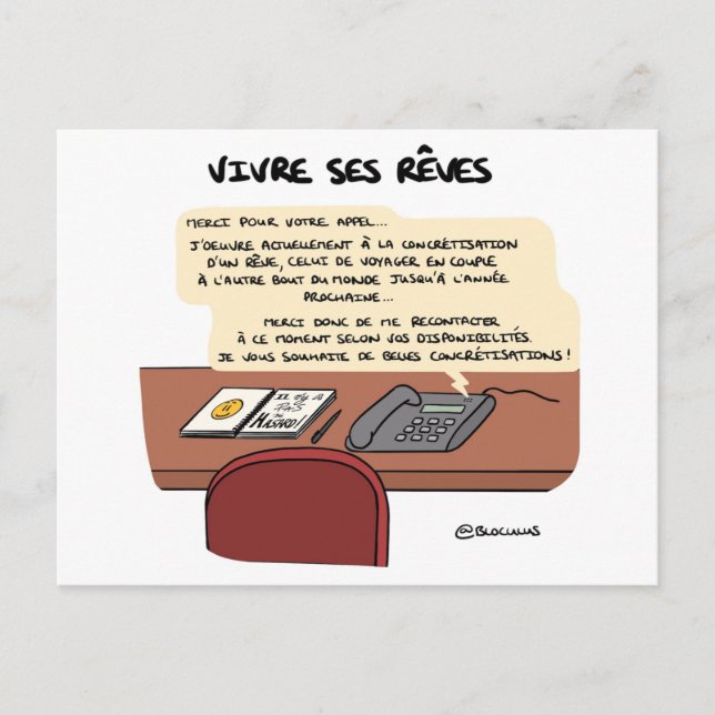 Carte de coaching "Vivre ses rêves" Postcard (Front)