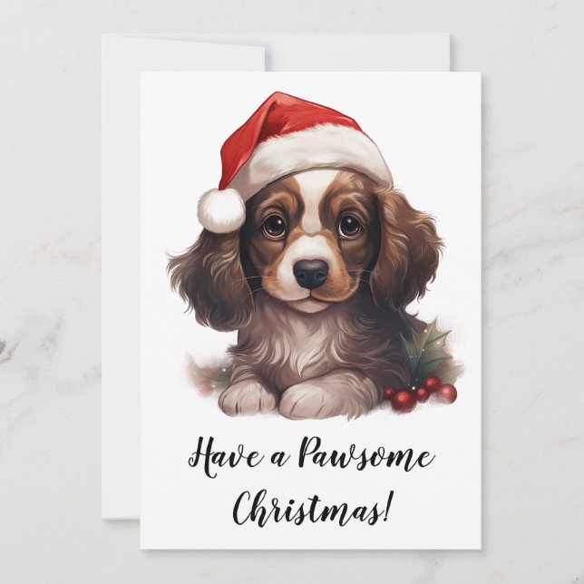 Carte de Cocker Spaniel Festive Frolic (Devant)