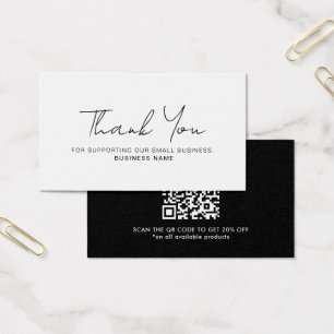 Carte de code QR de Merci d'affaires remise