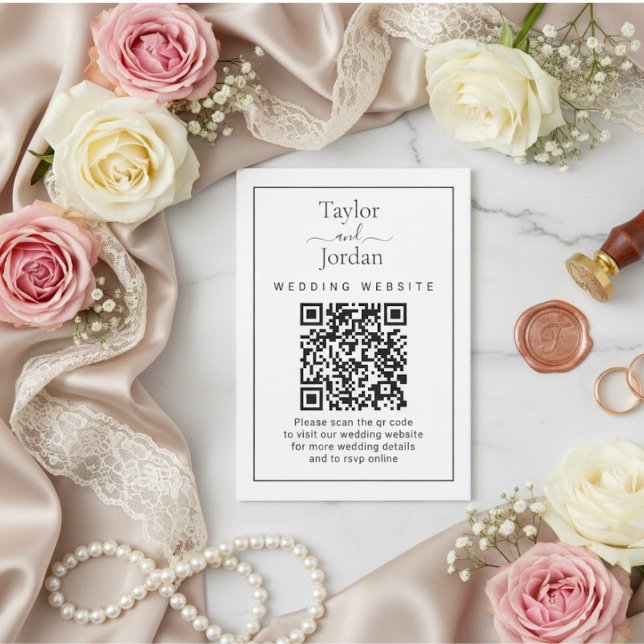 Carte de code QR de site web de mariage minimalist (Créateur téléchargé)