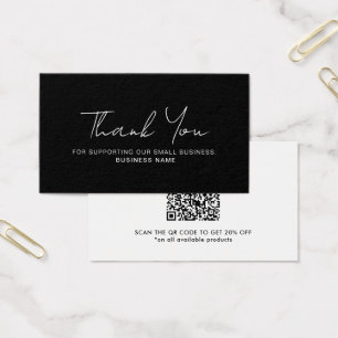 Carte de code QR d'entreprise Merci avec remise