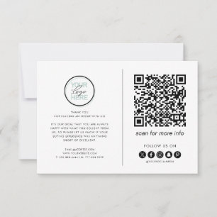Carte de code QR pour Business Thank you