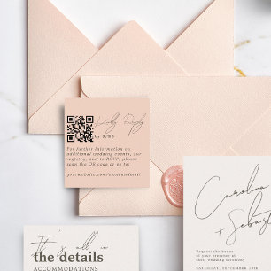 Carte de code QR RSVP Saumon minimaliste moderne