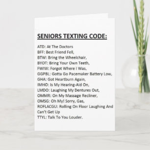 Carte de code texto pour les aînés