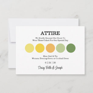 Carte de Code Vestimentaire pour Mariage Moderne