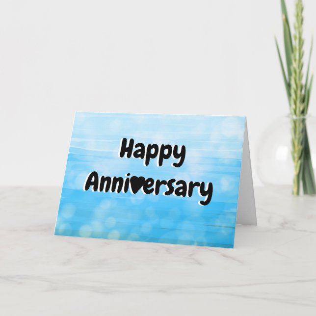 Carte de coeur bleu et noir pour un joyeux anniver (Devant)