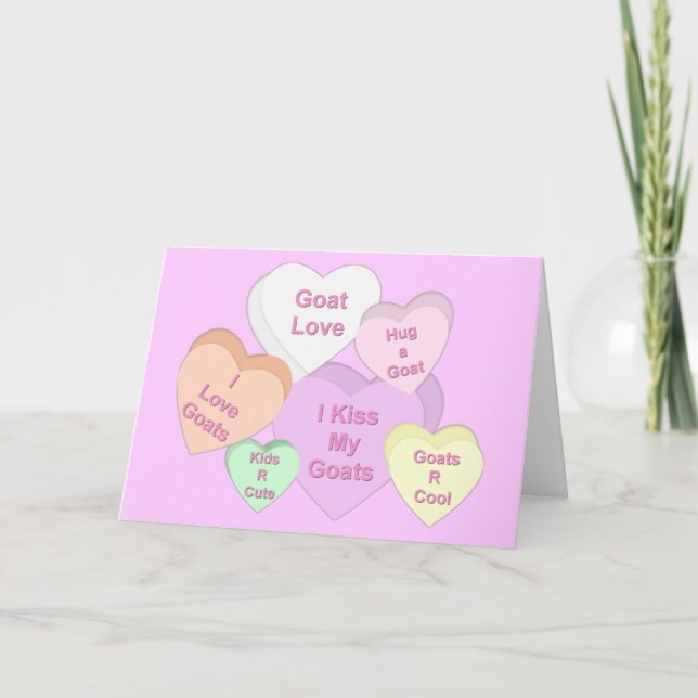 Carte de coeur de Saint-Valentin de chèvre (Devant)