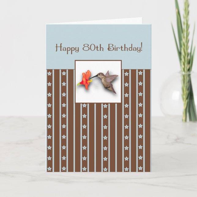Carte de colibri 80e anniversaire (Devant)