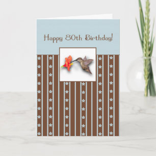 Carte de colibri 80e anniversaire