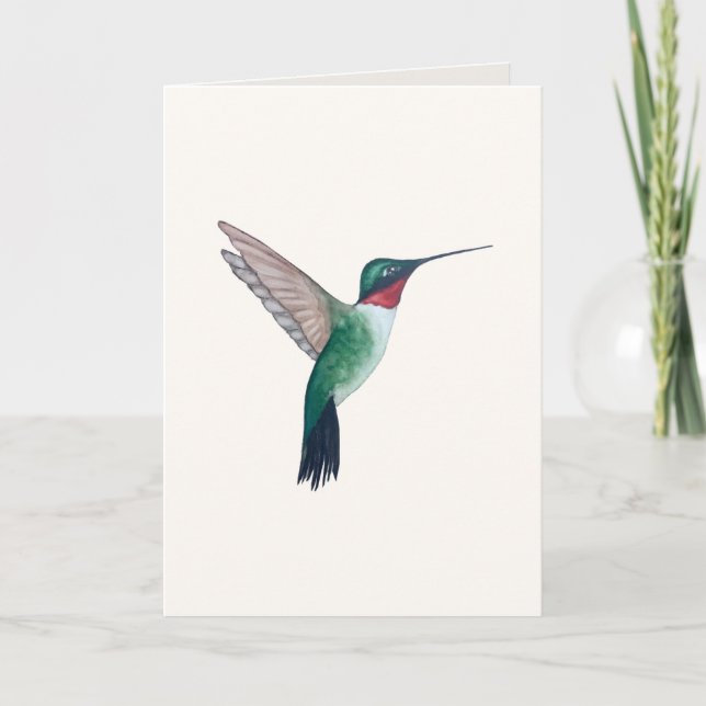 Carte de colibri à gorge rubis (Devant)
