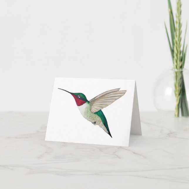 Carte de colibri à gorge rubis (Devant)