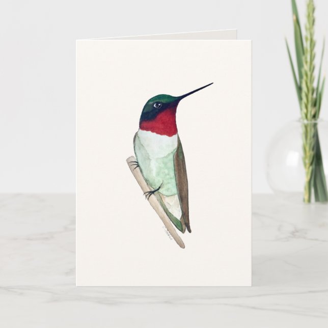 Carte de colibri à gorge rubis (Devant)