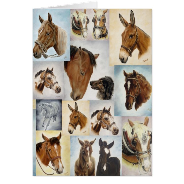 Carte de collage de cheval (Devant)