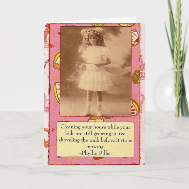 Carte de collage de citation de Phyllis Diller (Devant)